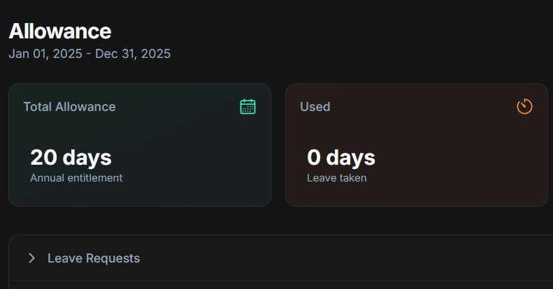 Leave & Attendance Management screenshot